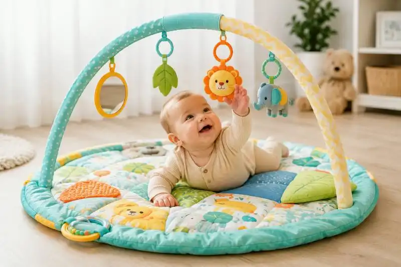 بهترین اسباب بازی نوزاد 6 ماهه کدام است؟ (+6 مورد) 1 تشک بازی کودک و نوزاد